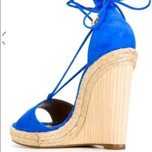 Aquazzura Alexa Suede Wedge Espadrille Sandals